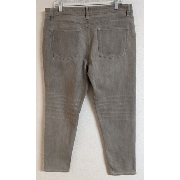 EILEEN FISHER Organic Cotton/Spandex Gray Wash Straight Leg Slim Jeans 12 - Picture 6 of 10